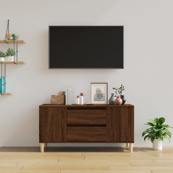 vidaXL Tv-bänk brun ek 102x44,5x50 cm konstruerat trä