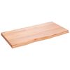 vidaXL B&auml;nkskiva badrum ljusbrun 80x40x(2-4) cm behandlat massivt tr&auml;