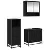 vidaXL Badrumsm&ouml;belset 3 st Svart Ek 65 x 33 x 60 cm Konstruerat tr&auml;