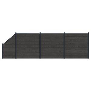vidaXL St&auml;ngselpanel 4 pcs WPC och aluminium Svart