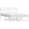 vidaXL S&auml;ngram med huvudgavel metall vit 140x190 cm