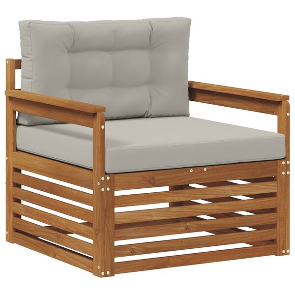 vidaXL Utomhussoffset Massivt akaciatr&auml; och polyester Naturf&auml;rg