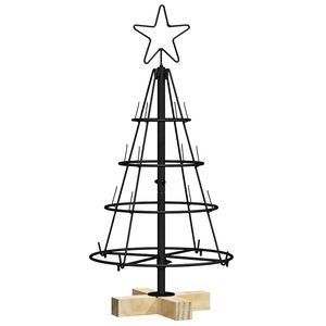 vidaXL Julcone-tr&auml;d med stativ Svart 60 cm St&aring;l