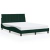 vidaXL Bed Frame with LED without Mattress "Hanko" Dark Green 140x200 cm Velvet