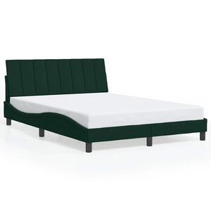 vidaXL Bed Frame without Mattress "Hanko" Dark Green 140x190 cm Velvet