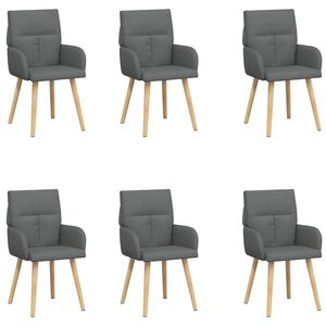 vidaXL Matstolar 6 st Tyg M&ouml;rkgr&aring; 60 x 56 x 96 cm