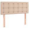 vidaXL Rams&auml;ng med b&auml;ddmadrass cappuccino 120x190 cm konstl&auml;der