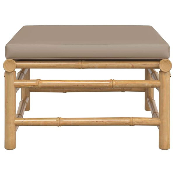 vidaXL Pall för trädgården med taupe dyna bambu