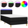 vidaXL Rams&auml;ng med madrass & LED svart 90x190 cm tyg