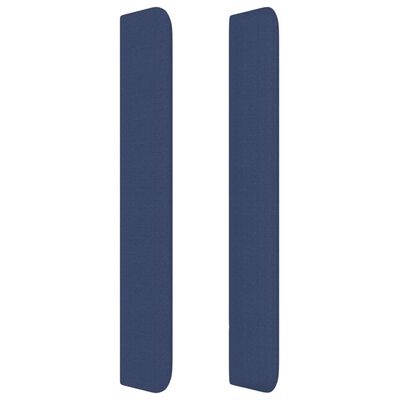 vidaXL Sänggavel med kanter blå 203x16x118/128 cm tyg