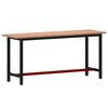 vidaXL Arbetsb&auml;nk 180x55x81,5 cm massivt boktr&auml; och metall