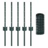vidaXL Euro Staket med St&ouml;d 10 x 0,4 m PVC-belagda st&aring;l Gr&ouml;n Mesh