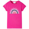 vidaXL T-shirt f&ouml;r barn m&ouml;rk rosa 116