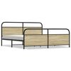 vidaXL S&auml;ngram utan madrass metall sonoma-ek 193x203 cm