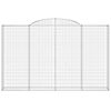vidaXL Gabioner bågformade 9 st 300x30x180/200 cm galvaniserat järn