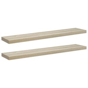 vidaXL Sv&auml;vande v&auml;gghyllor 2 st ek 120x23,5x3,8 cm MDF