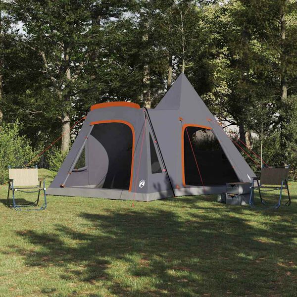 vidaXL Teepee T&auml;lt med tak Gr&aring; och orange 545 x 450 x 295 cm