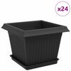 vidaXL V&auml;xtkrukor 24 pcs Svart 23 x 23 x 17,5 cm Plast