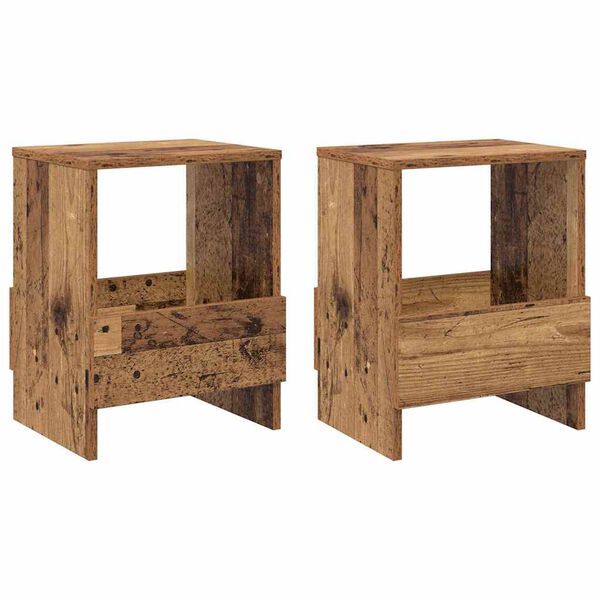 vidaXL Tidningshylla 2 pcs Gammalt tr&auml; 35 x 30 x 45 cm