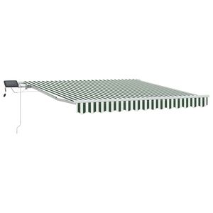 vidaXL Utdragbar markis Gr&ouml;n och Vit 300 x 250 cm Duk och Aluminium