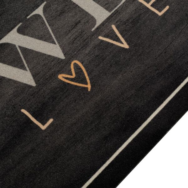 vidaXL K&ouml;ksmatta maskintv&auml;ttbar text kaffe 60x300 cm sammet