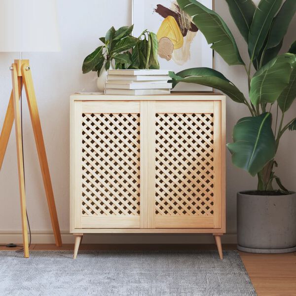 vidaXL Skåpluckor gallerdesign 2 st 39,5x69 cm massiv furu