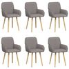 vidaXL Matstolar 6 st Tyg Taupe 56,5 x 50 x 87,5 cm
