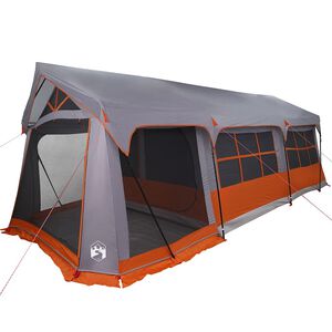 vidaXL Familjet&auml;lt med tak Gr&aring; och orange 620 x 322 x 240 cm Polyester
