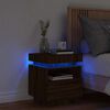 vidaXL S&auml;ngbord med LED-belysning brun ek 40x39x48,5 cm