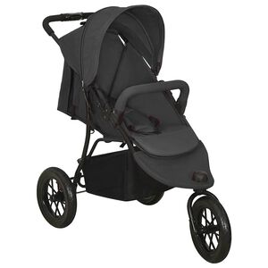 vidaXL Barnvagn antracit st&aring;l