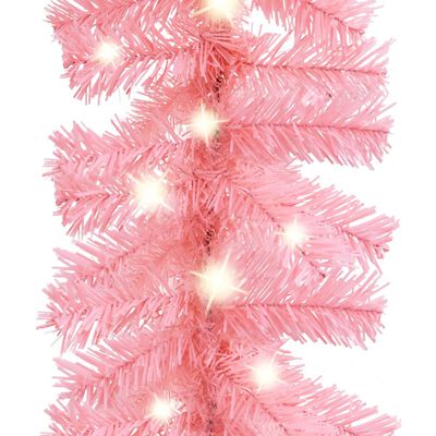 vidaXL Julgirlang med LED-lampor 10 m rosa