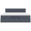 vidaXL Ottoman sängram med madrass mörkgrå 180x200 cm sammet