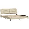 vidaXL Bed Frame without Mattress "Hvar" Cream 180x200 cm Fabric