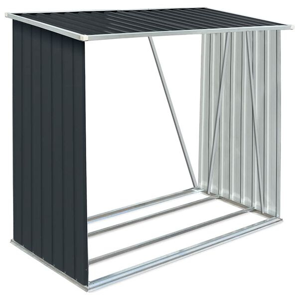vidaXL Vedskjul galvaniserat stål 163x83x154 cm antracit