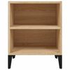vidaXL Sängbord med metallben sonoma-ek 40x30x50 cm