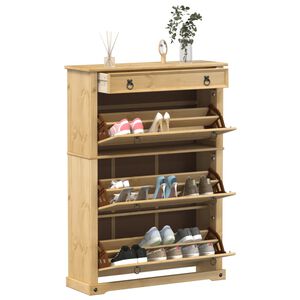 vidaXL Skosk&aring;p Corona 99x32x138 cm massiv furu