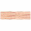 vidaXL Bordsskiva ljusbrun 220x60x(2-4) cm massivt tr&auml; levande kant