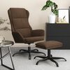 vidaXL Vilstol med fotpall brun mikrofibertyg