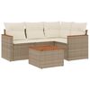 vidaXL Soffgrupp f&ouml;r tr&auml;dg&aring;rden med dynor 5 delar beige konstrotting