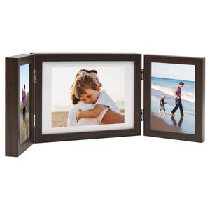 vidaXL Tredelad fotoram m&ouml;rkbrun 22x15 cm+2x(10x15 cm)