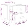vidaXL S&auml;ngbord HAMAR 2 st m&ouml;rkgr&aring; 40x35x44,5 cm massivt tr&auml;
