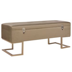 vidaXL B&auml;nk med f&ouml;rvaringsutrymme 105 cm beige sammet