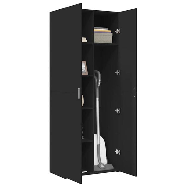 vidaXL H&ouml;gsk&aring;p svart 70x42,5x185 cm konstruerat tr&auml;