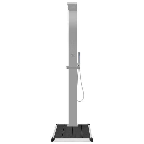 vidaXL Utedusch med golv WPC rostfritt stål