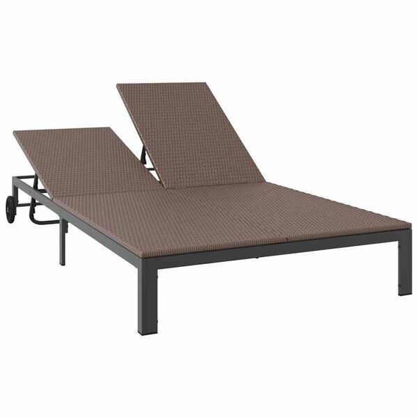vidaXL Solb&auml;dd 2-person Brun 60 x 200 x 27cm konstrotting