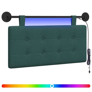 vidaXL H&auml;ngande s&auml;nggavel Med LED-lampa M&ouml;rkgr&ouml;n Tyg