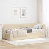 vidaXL Hörn Sängram med madrass med huvudgavel Kräm 80 x 200 cm tyg