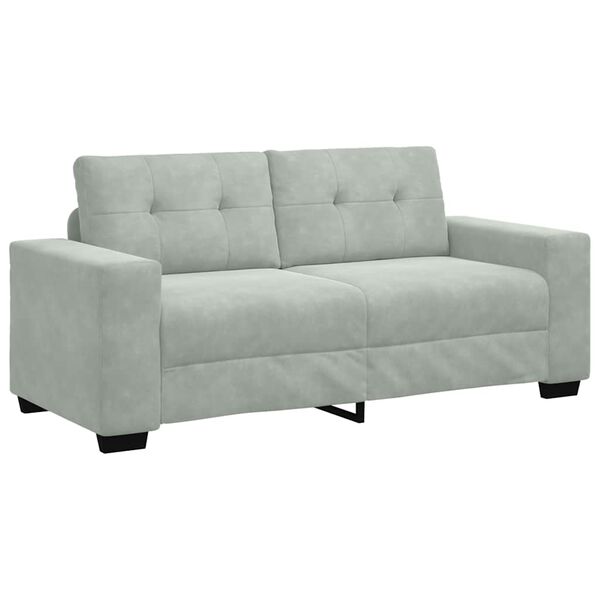 vidaXL Loveseat soffa ljusgr&aring; 180x77x82 cm sammet