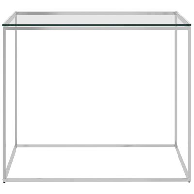 vidaXL Soffbord silver 50x50x43 cm rostfritt stål och glas