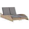 vidaXL Sols&auml;ng med dyna beige 114x205x73 cm konstrotting